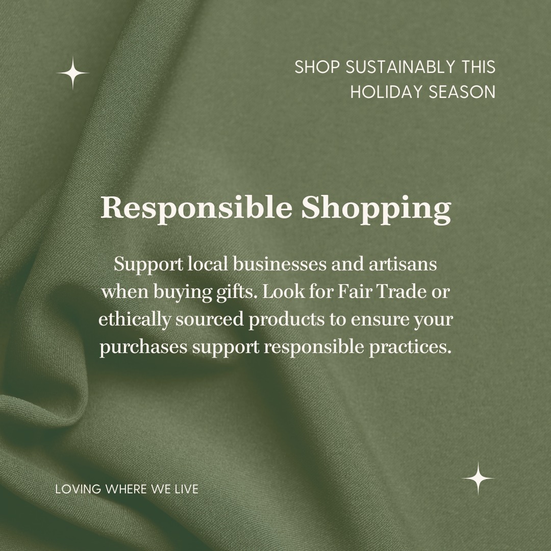 3 Reasons to Shop Locally this Holiday Season⁠⁠🛍️ Community Impact: Shopping locally supports the community by boosting the local economy, creating jobs, and fostering a sense of connection among residents. ⁠⁠🛍️ Care for Place Responsibility: Ethically sourced and fair trade goods tend to prioritize sustainability.⁠⁠🛍️ Empowerment and Transparency: Supporting local businesses and choosing fair trade, ethically sourced products empowers consumers to make informed choices. ⁠⁠What is your favorite local business to shop at for the holidays? Tag them in the comments. ️⁠ — from Instagram